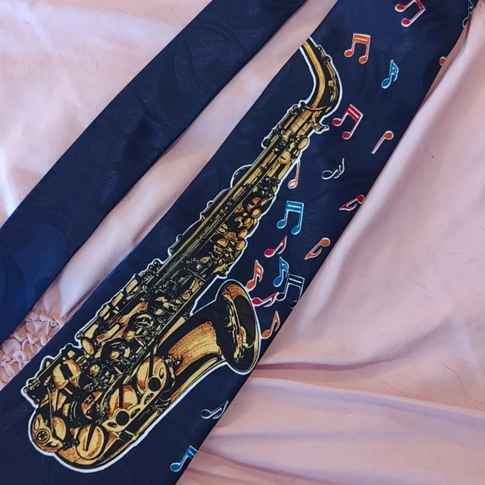 Saxophone Print Tie By Steven Harris 3.5
